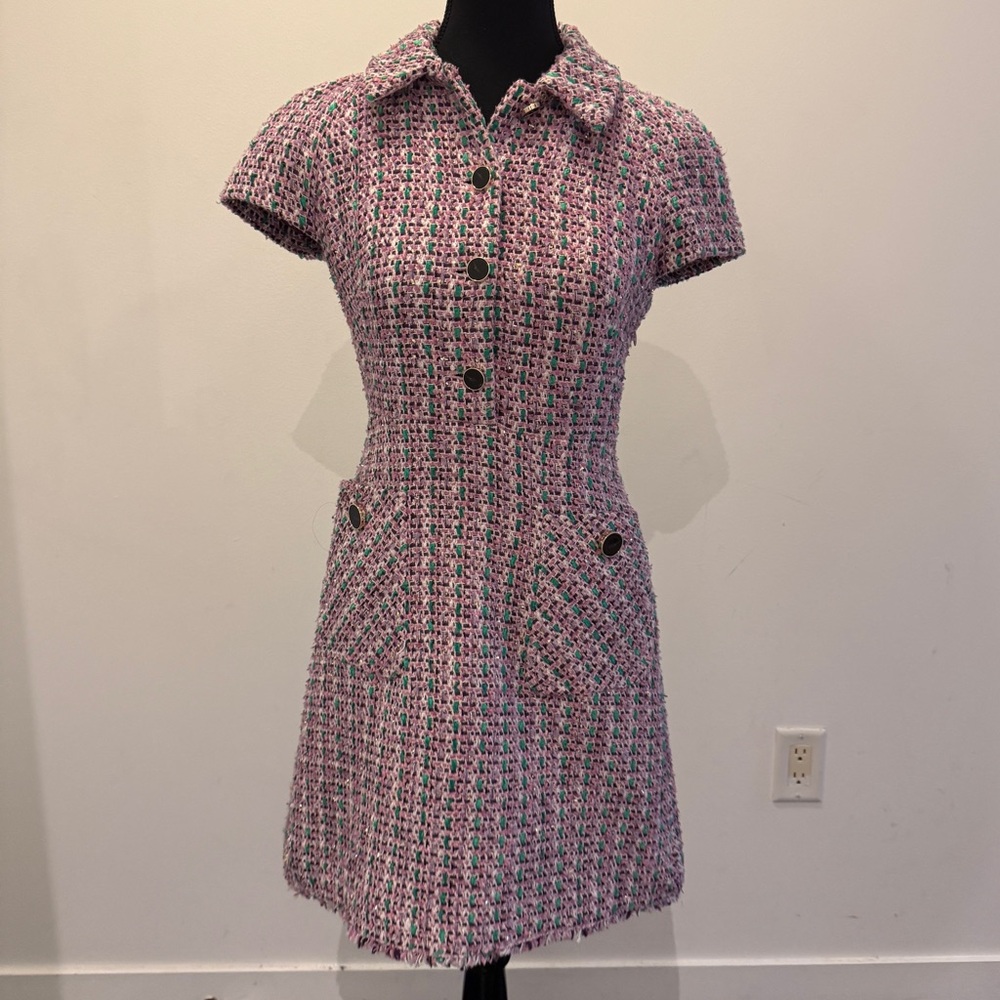 Kate Spade Pink Tweed Mini Dress